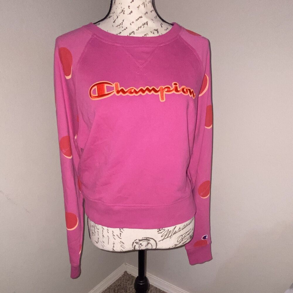Champion Authentic Athleticwear Women's Pink Crew Neck Logo Sweatshirt S